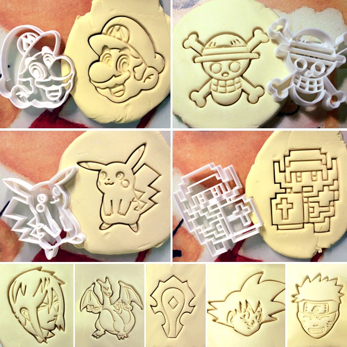 Anime Cookie Cutters 8 PCS Anime Theme Cookies Mooncake Stamps Dough Mold  DIY Baking Decoration Hand Press Cookies Fondant Holiday Festival Pastry Cookies  Cutter  Amazonca Home