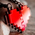 Couples 8-Bit Heart Necklace