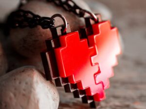 Couples 8-Bit Heart Necklace Legend of Zelda Shut Up And Take My Yen : Anime & Gaming Merchandise