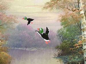 8-Bit Repurposed Duck Hunt Painting Shut Up And Take My Yen : Anime & Gaming Merchandise