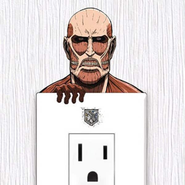 Colossal Titan Wall Outlet Sticker Shut Up And Take My Yen : Anime & Gaming Merchandise