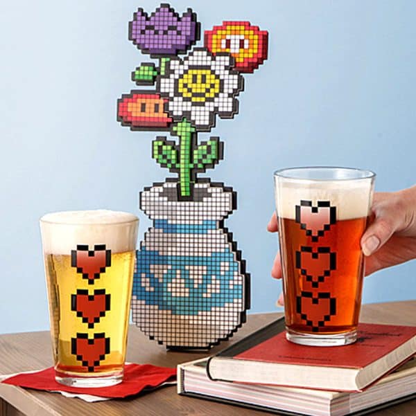 Power-Up Heart Pint Glass Shut Up And Take My Yen : Anime & Gaming Merchandise