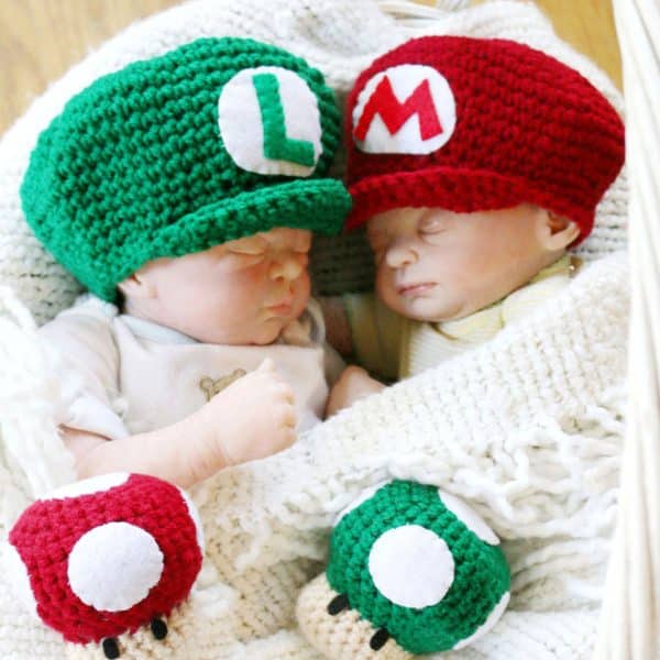 Newborn Crochet Mario Bros Hats & Mushrooms Shut Up And Take My Yen : Anime & Gaming Merchandise