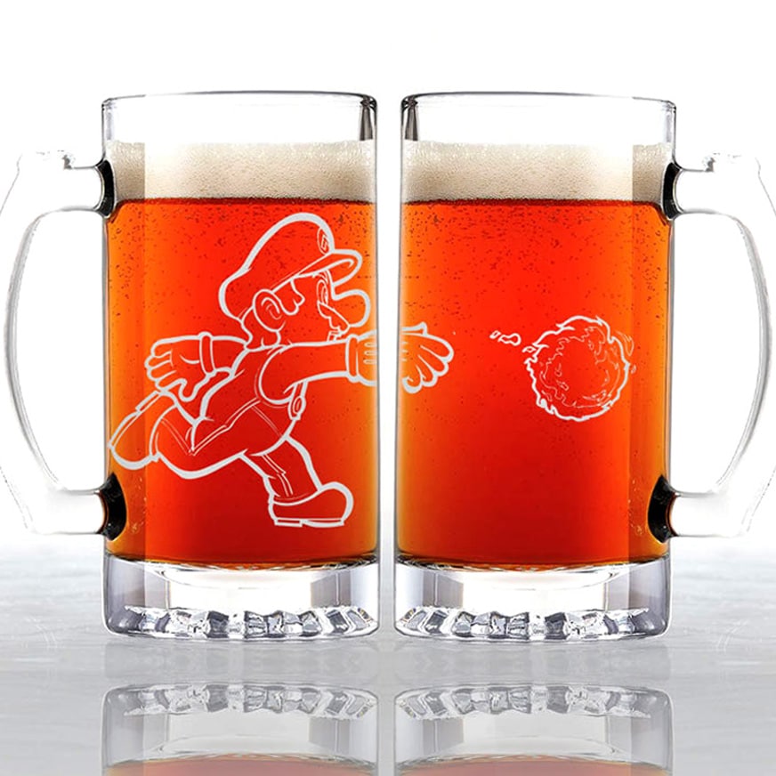 Super Mario Bros Fireball Beer Mug Shut Up And Take My Yen : Anime & Gaming Merchandise