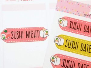 Sushi Date Night Planner Stickers