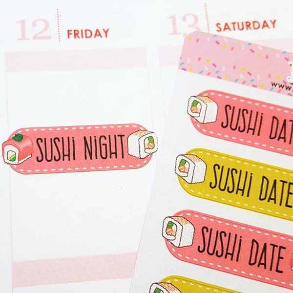 Sushi Date Night Planner Stickers