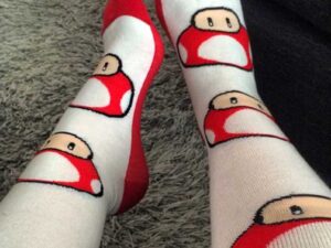 Super Mario Mushroom Socks