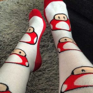 Super Mario Mushroom Socks