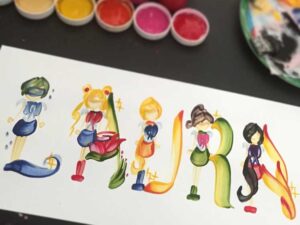 Custom Sailor Moon Name Painting