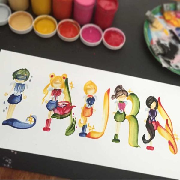 Custom Sailor Moon Name Painting