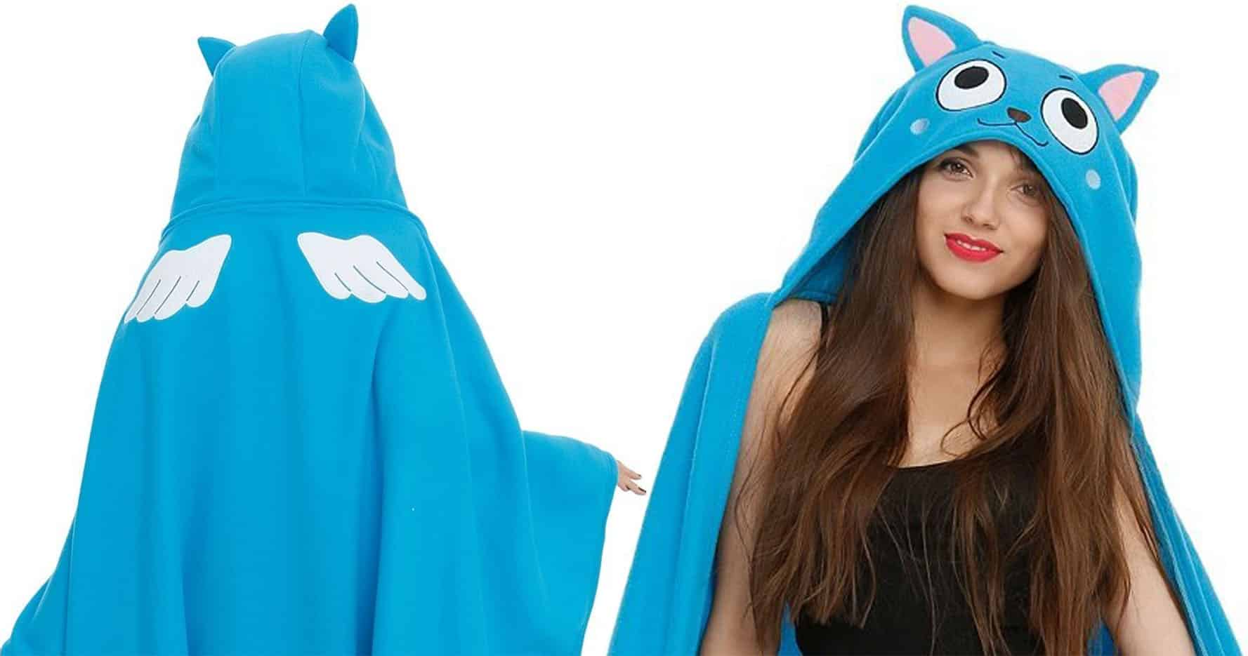 Fairy Tail Happy Hooded Throw