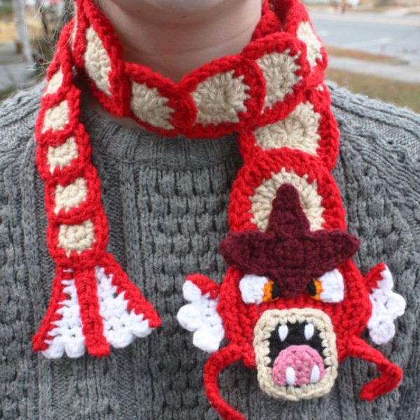 Pokemon Crocheted Gyarados Scarf