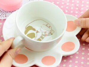 Cat Teacup And Paw Saucer