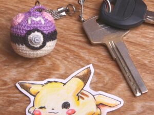 Crochet Pokeball Keychains