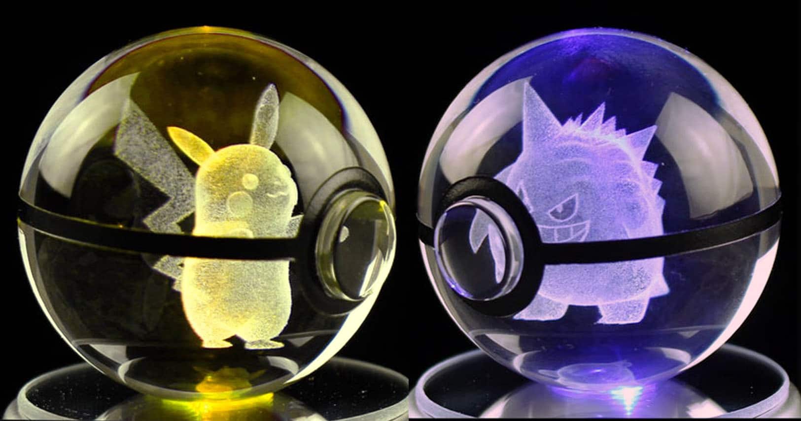 Pokemon LED Crystal Pokeballs