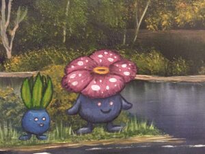 Pokemon Landscape Oil Paintings