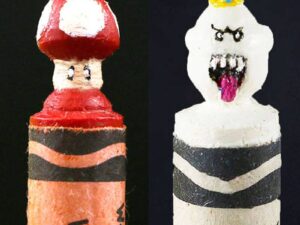 Super Mario Crayon Carvings