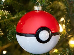 Pokemon Pokeball Glass Ornament Set