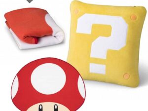 Super Mario Question Block Cushion Mushroom Blanket