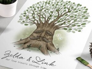 Zelda Great Deku Tree Fingerprint Wedding Guest Book