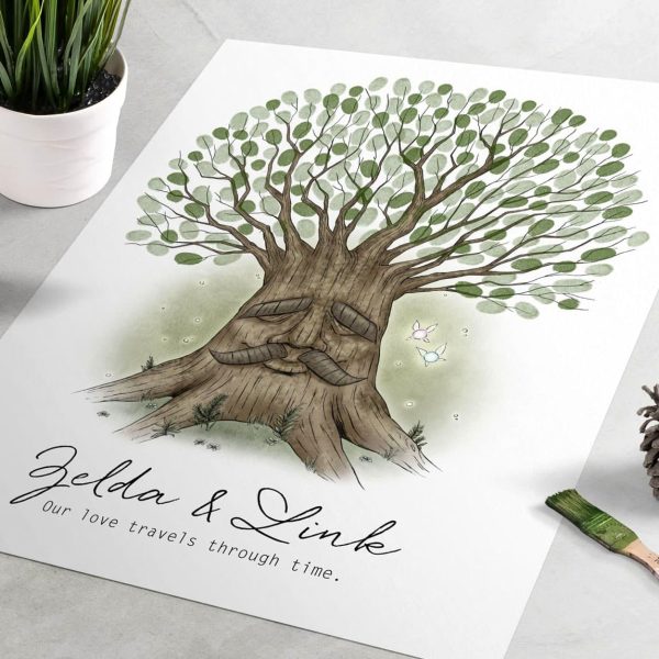 Zelda Great Deku Tree Fingerprint Wedding Guest Book