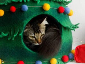 Christmas Tree Cat Cave