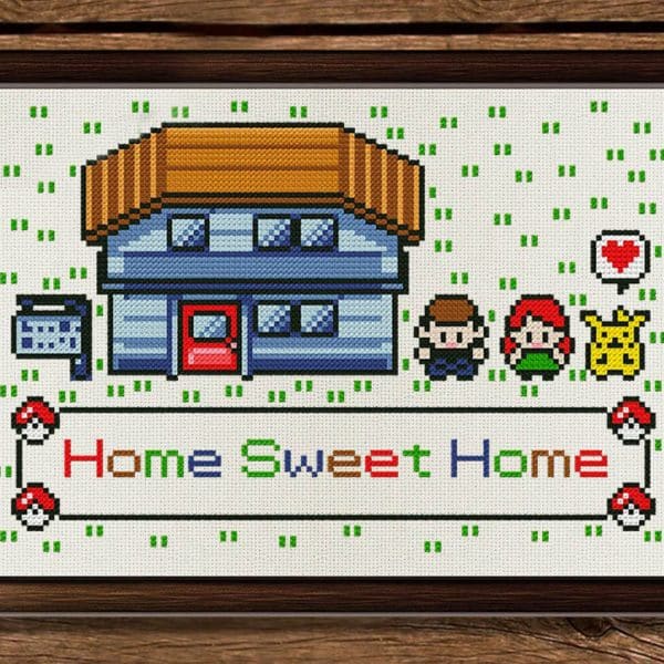 Pokemon Home Sweet Home Cross Stitch