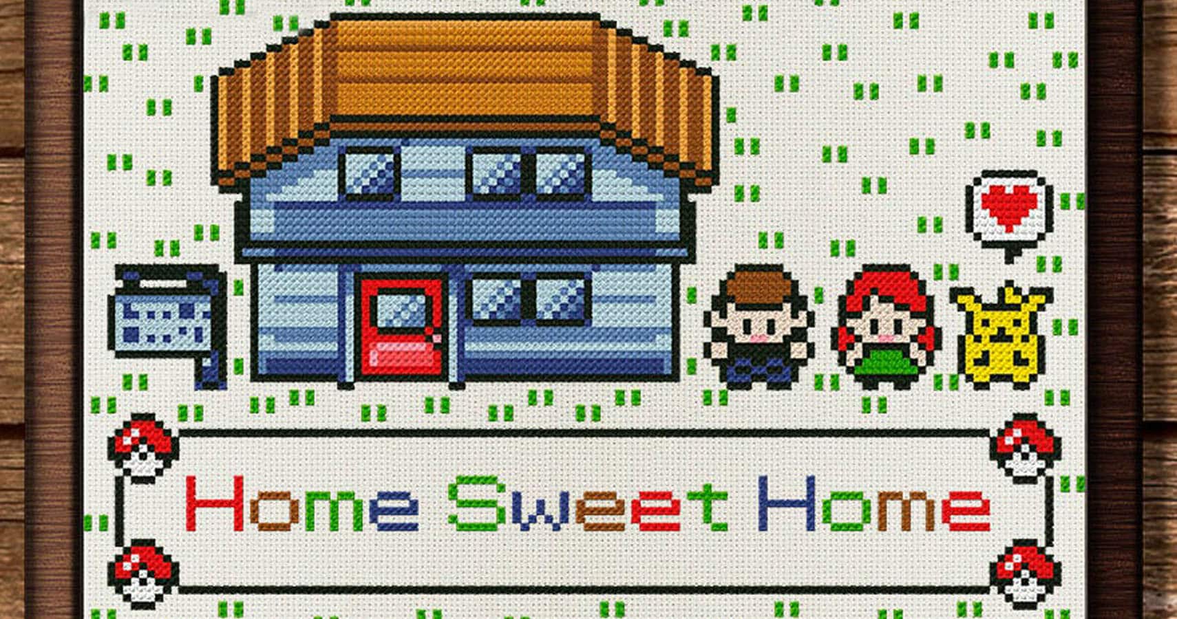 Pokemon Home Sweet Home Cross Stitch