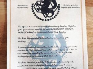 Fullmetal Alchemist State Alchemist Certificate