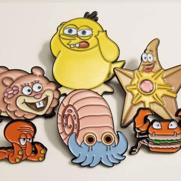 Pokemon X Spongebob Pins