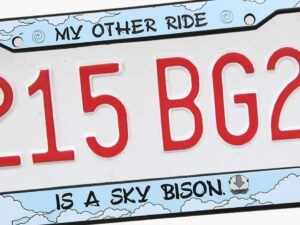 Avatar My Other Ride Is A Sky Bison License Plate Frame