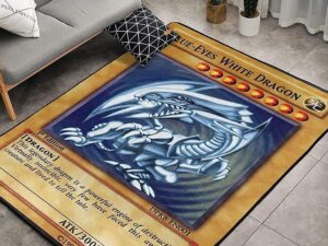 Yu Gi Oh Blue Eyes White Dragon Rug