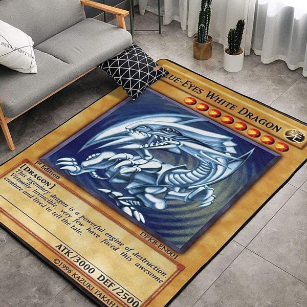 Yu Gi Oh Blue Eyes White Dragon Rug