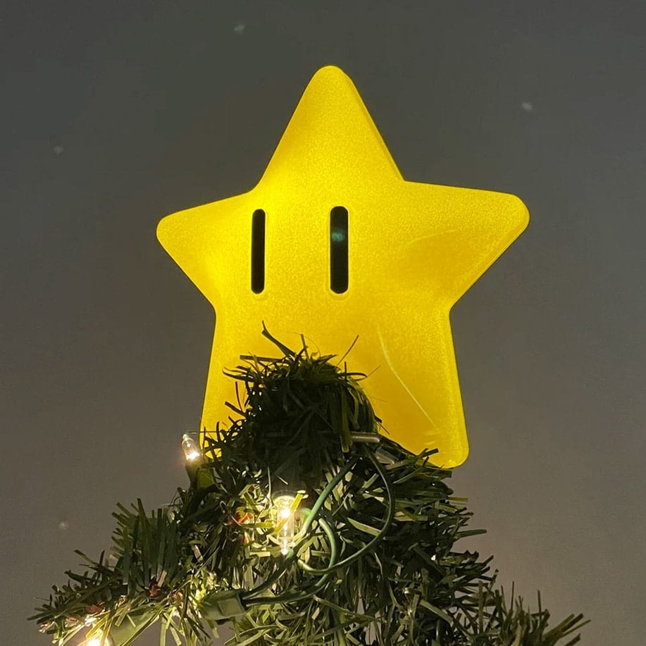 Super Mario Star Christmas Tree Topper