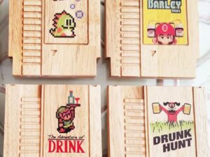 Wooden NES Cartridge Coasters
