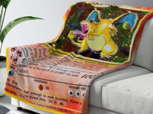 Charizard Pokemon Card Blanket
