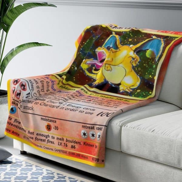 Charizard Pokemon Card Blanket