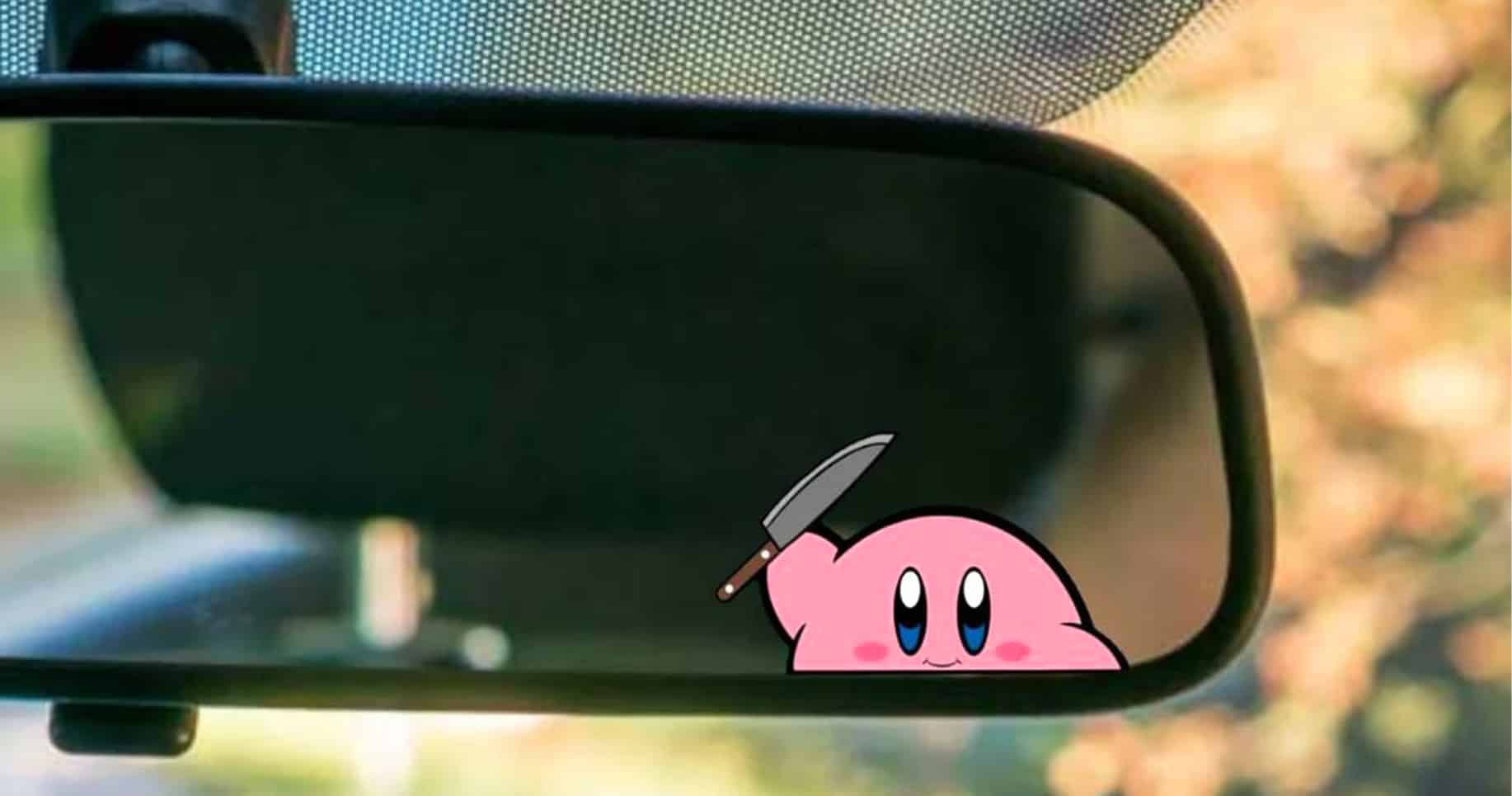 Kirby Rearview Mirror Sticker